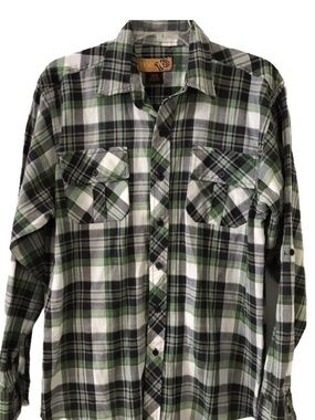 North 15 Plaid Shirt Collared Country Casual Office Long Sleeve Button Up Size M